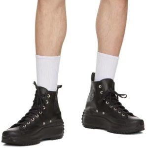 Converse Black Leather Run Star Hike Hi Sneakers, Men's US 10.5/ EU 44. High top